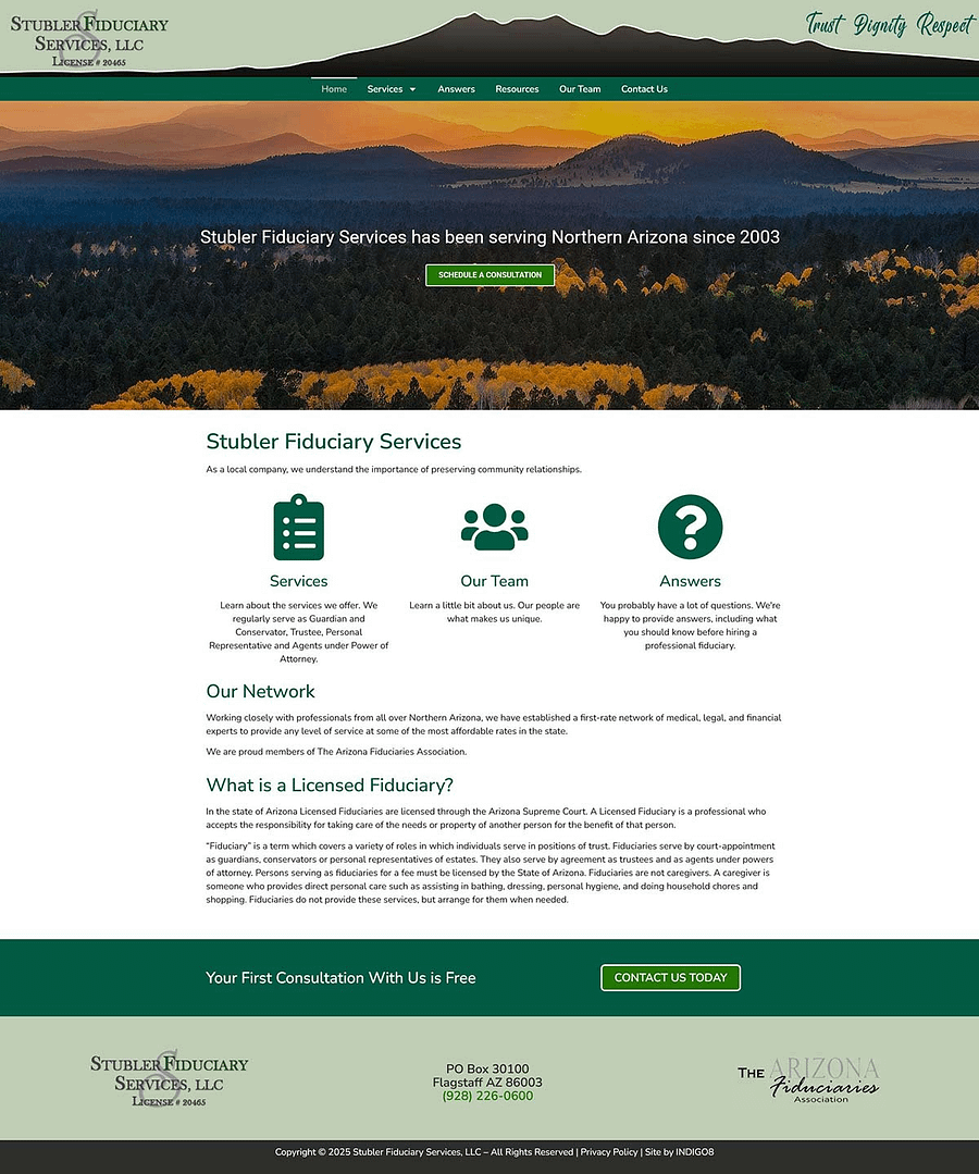 Stubler Fiduciary Services Website